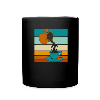 Kaffee Cafe - Tasse einfarbig - Schwarz - Vorne
