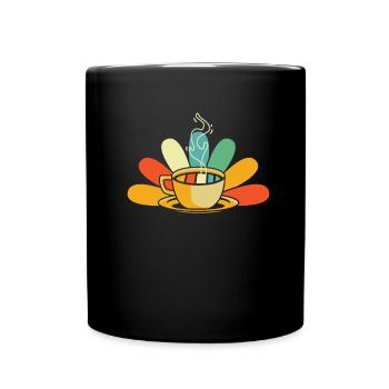 Kaffee Cafe - Tasse einfarbig - Schwarz - Vorne