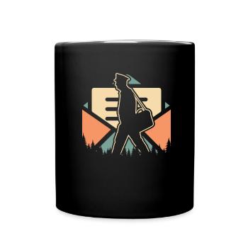 Postbote Briefträger - Tasse einfarbig - Schwarz - Vorne