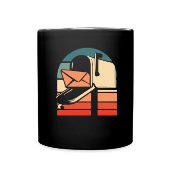 Postbote Briefträger - Tasse einfarbig - Schwarz - Vorne