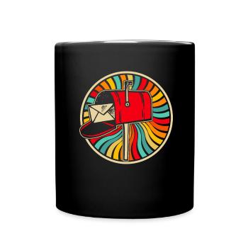 Postbote Briefträger - Tasse einfarbig - Schwarz - Vorne