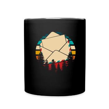 Postbote Briefträger - Tasse einfarbig - Schwarz - Vorne