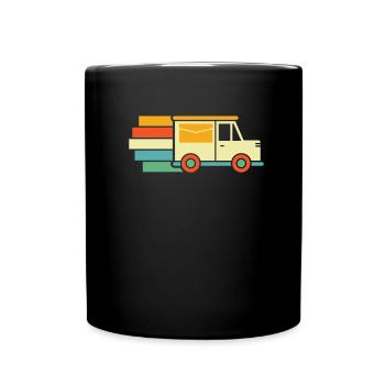 Postbote Briefträger - Tasse einfarbig - Schwarz - Vorne