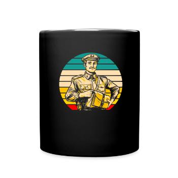 Postbote Briefträger - Tasse einfarbig - Schwarz - Vorne