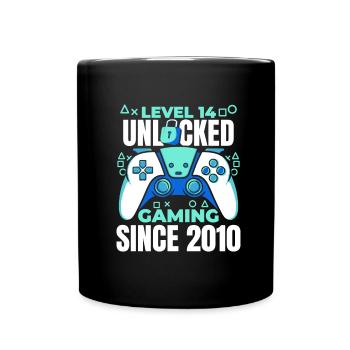 Gaming 14. Geburtstag 5 Jahre Gamer - Tasse einfarbig - Schwarz - Vorne