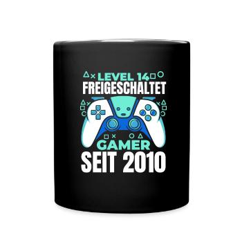 Gaming 14. Geburtstag 5 Jahre Gamer - Tasse einfarbig - Schwarz - Vorne
