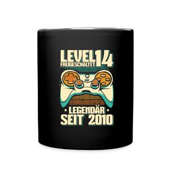 Gaming 14. Geburtstag 5 Jahre Gamer - Tasse einfarbig - Schwarz - Vorne