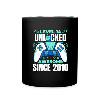 Gaming 14. Geburtstag 5 Jahre Gamer - Tasse einfarbig - Schwarz - Vorne