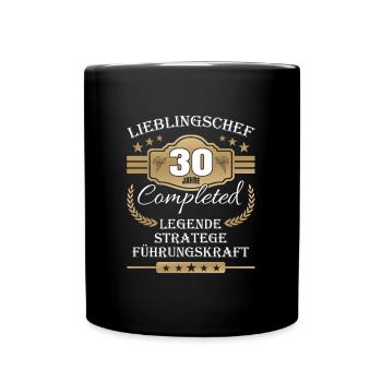 30 Jahre Jubiläum Chef - Tasse einfarbig - Schwarz - Vorne