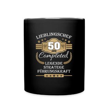 50 Jahre Jubiläum Chef - Tasse einfarbig - Schwarz - Vorne