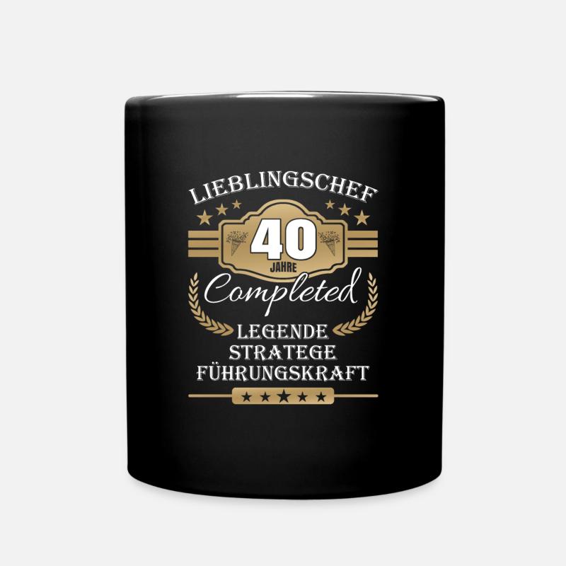 40 Jahre Jubiläum Chef - Tasse einfarbig - Schwarz