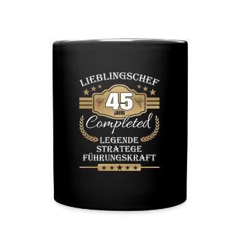 45 Jahre Jubiläum Chef - Tasse einfarbig - Schwarz - Vorne