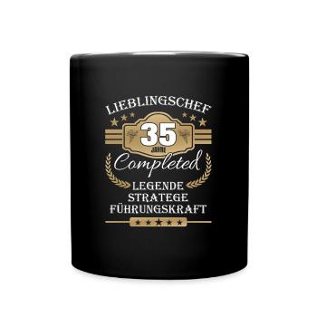 35 Jahre Jubiläum Chef - Tasse einfarbig - Schwarz - Vorne