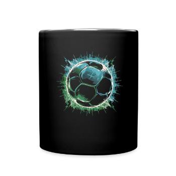 Fußball Fußballer - Tasse einfarbig - Schwarz - Vorne