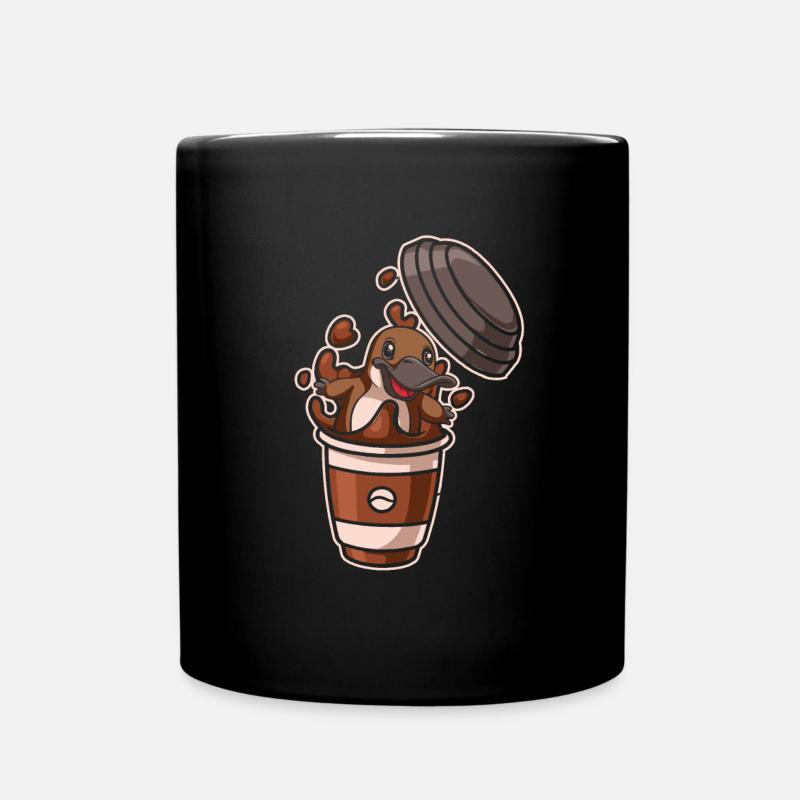 Kaffee Cafe Schnabeltier - Tasse einfarbig - Schwarz