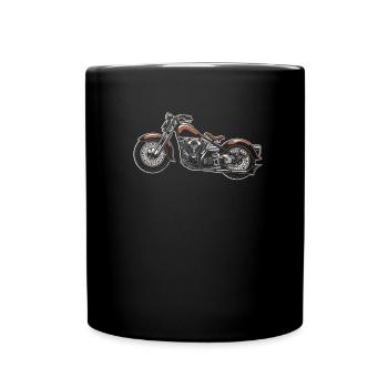 Motorrad Biker Motorbike - Tasse einfarbig - Schwarz - Vorne