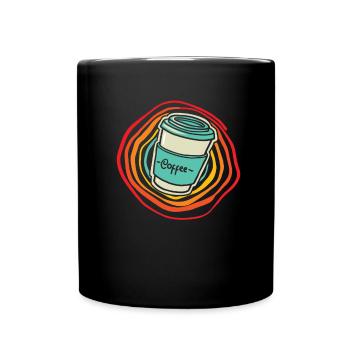 Kaffee Cafe - Tasse einfarbig - Schwarz - Vorne