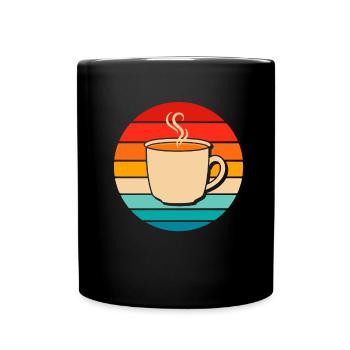 Kaffee Cafe - Tasse einfarbig - Schwarz - Vorne