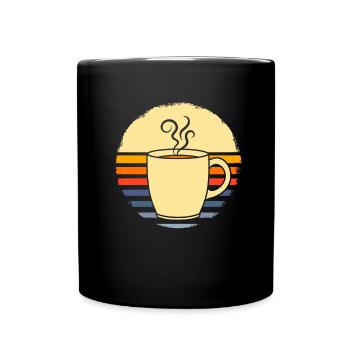 Kaffee Cafe - Tasse einfarbig - Schwarz - Vorne