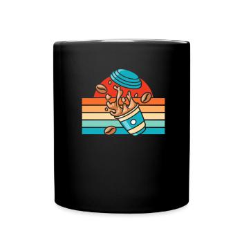 Kaffee Cafe - Tasse einfarbig - Schwarz - Vorne