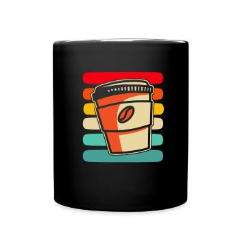 Kaffee Cafe - Tasse einfarbig - Schwarz - Vorne