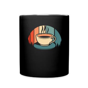 Kaffee Cafe - Tasse einfarbig - Schwarz - Vorne