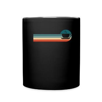 Kaffee Cafe - Tasse einfarbig - Schwarz - Vorne