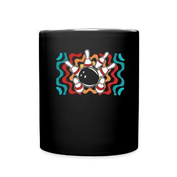 Bowling Bowlen Bowler - Tasse einfarbig - Schwarz - Vorne