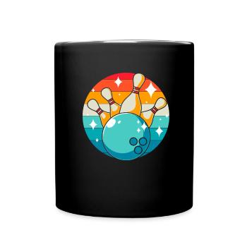 Bowling Bowlen Bowler - Tasse einfarbig - Schwarz - Vorne