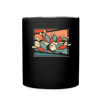 Bowling Bowlen Bowler - Tasse einfarbig - Schwarz - Vorne