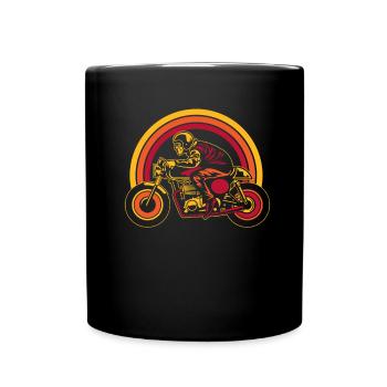 Motorrad Biker Motorbike - Tasse einfarbig - Schwarz - Vorne