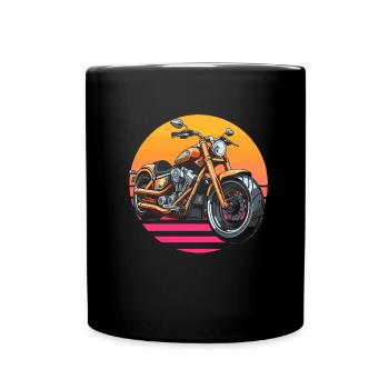 Motorrad Biker Motorbike - Tasse einfarbig - Schwarz - Vorne