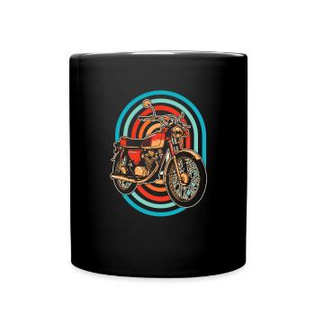 Motorrad Biker Motorbike - Tasse einfarbig - Schwarz - Vorne