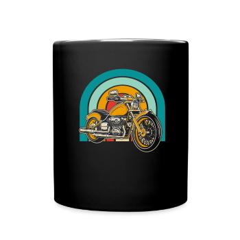 Motorrad Biker Motorbike - Tasse einfarbig - Schwarz - Vorne