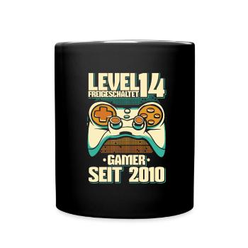 Gaming 14. Geburtstag 5 Jahre Gamer - Tasse einfarbig - Schwarz - Vorne