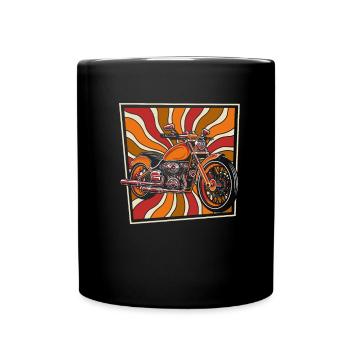 Motorrad Biker Motorbike - Tasse einfarbig - Schwarz - Vorne