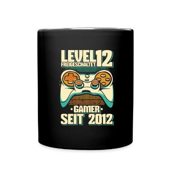 Gaming 12. Geburtstag 12 Jahre Gamer - Tasse einfarbig - Schwarz - Vorne