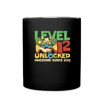 Gaming 12. Geburtstag 12 Jahre Gamer - Tasse einfarbig - Schwarz - Vorne