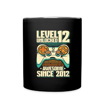 Gaming 12. Geburtstag 12 Jahre Gamer - Tasse einfarbig - Schwarz - Vorne