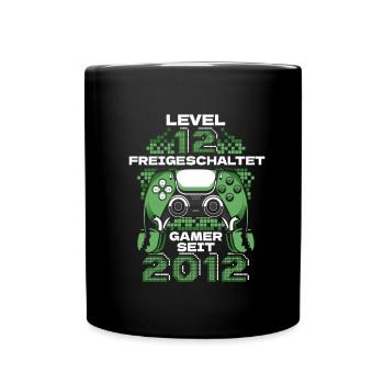 Gaming 12. Geburtstag 12 Jahre Gamer - Tasse einfarbig - Schwarz - Vorne