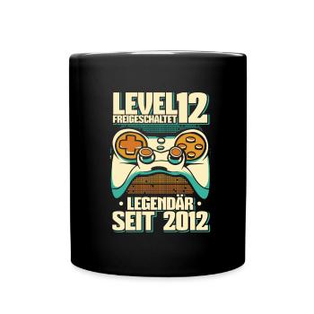 Gaming 12. Geburtstag 12 Jahre Gamer - Tasse einfarbig - Schwarz - Vorne