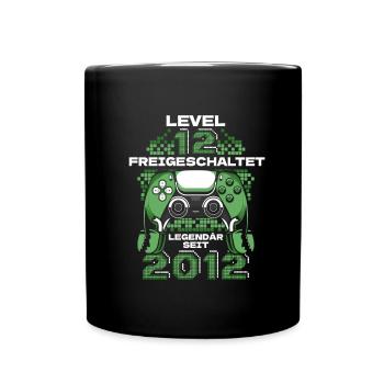 Gaming 12. Geburtstag 12 Jahre Gamer - Tasse einfarbig - Schwarz - Vorne