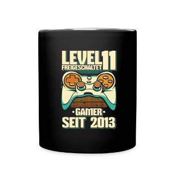 Gaming 11. Geburtstag 11 Jahre Gamer - Tasse einfarbig - Schwarz - Vorne