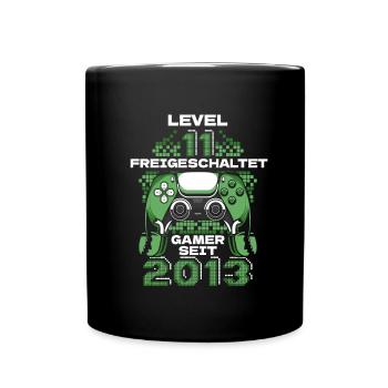 Gaming 11. Geburtstag 11 Jahre Gamer - Tasse einfarbig - Schwarz - Vorne