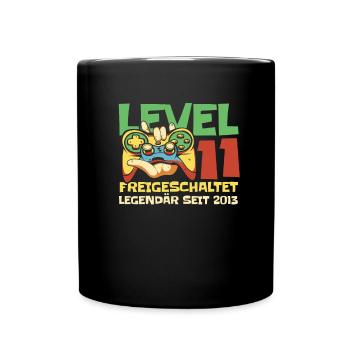 Gaming 11. Geburtstag 11 Jahre Gamer - Tasse einfarbig - Schwarz - Vorne
