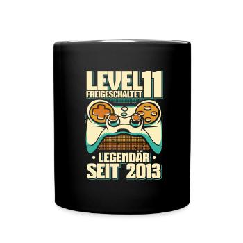 Gaming 11. Geburtstag 11 Jahre Gamer - Tasse einfarbig - Schwarz - Vorne