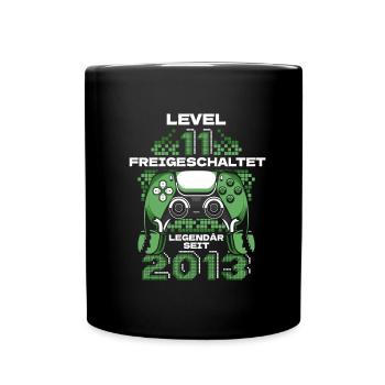 Gaming 11. Geburtstag 11 Jahre Gamer - Tasse einfarbig - Schwarz - Vorne