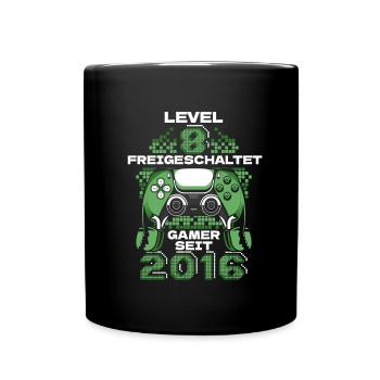 Gaming 8. Geburtstag 8 Jahre Gamer - Tasse einfarbig - Schwarz - Vorne