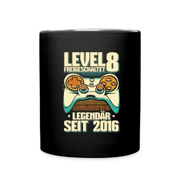 Gaming 8. Geburtstag 8 Jahre Gamer - Tasse einfarbig - Schwarz - Vorne