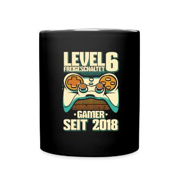 Gaming .6 Geburtstag 6 Jahre Gamer - Tasse einfarbig - Schwarz - Vorne